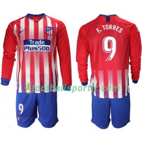 Tenue Atlético Madrid F.Torres 9 Enfant Domicile 2018-2019 Maillot de Foot ML